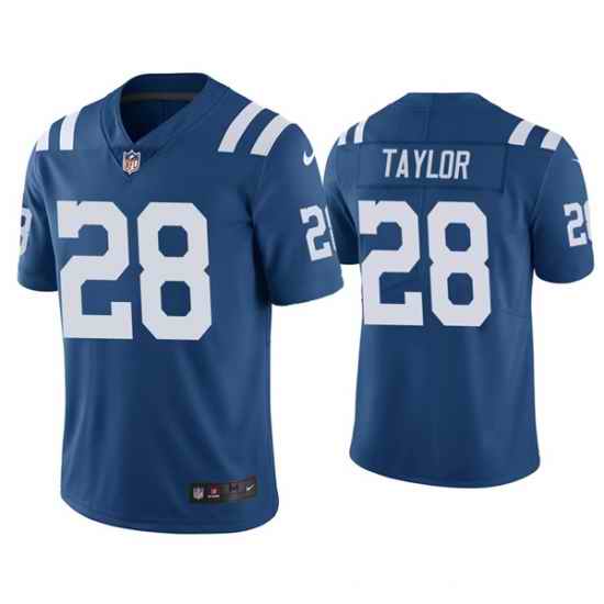 Men Indianapolis Colts 28 Jonathan Taylor Blue Stitched Jersey